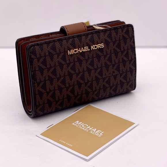 Michael Kors Jet Set Travel Medium Bifold Wallet Brown - Picture 13 of 13